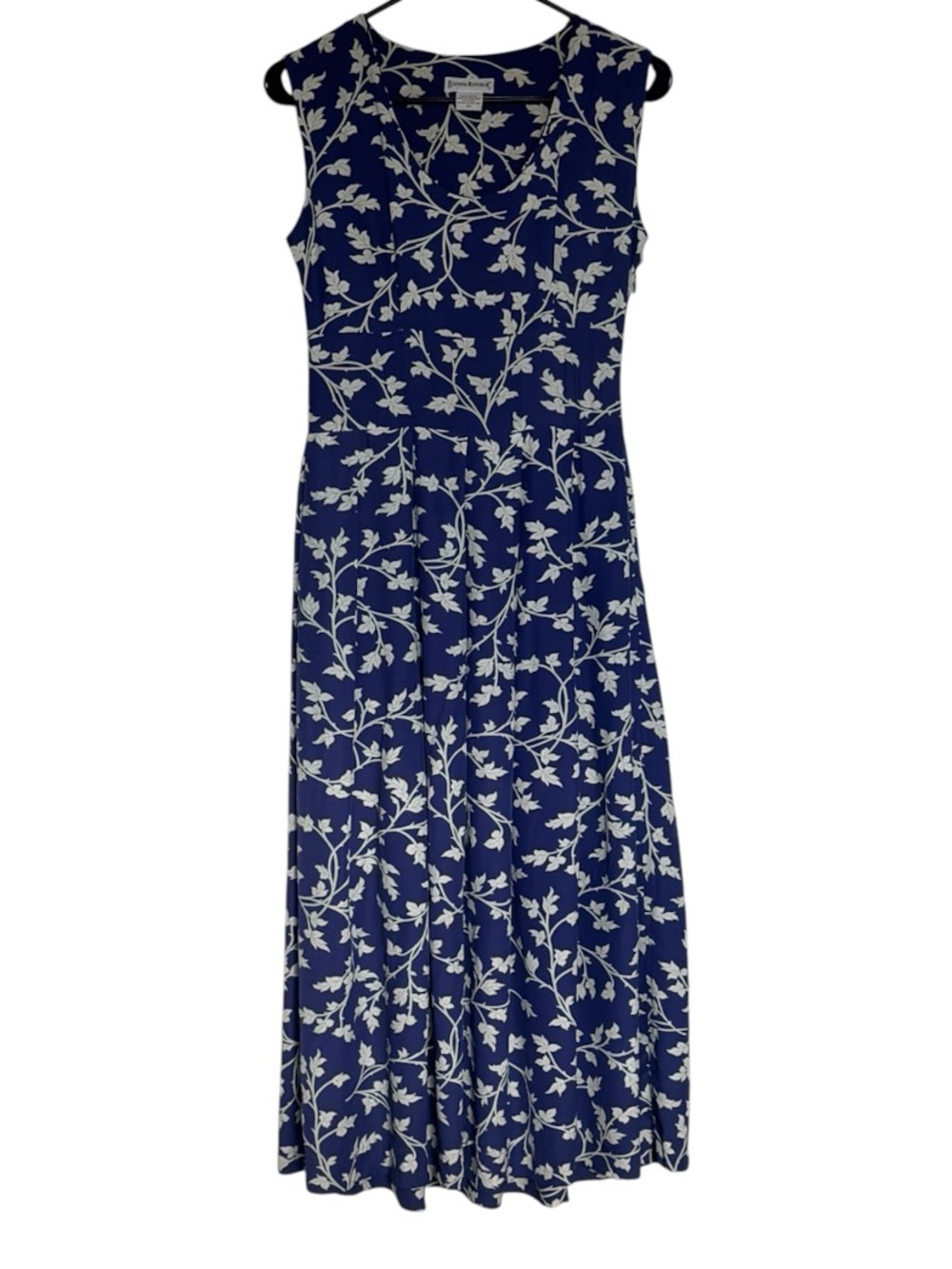 Vintage 90s Banana Republic Blue Floral Maxi Dress XS